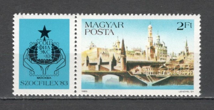 Ungaria.1983 Expozitia filatelica Moscova-cu vigneta XU.319