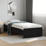 VidaXL Cadru de pat, negru, 75x190 cm, lemn prelucrat și metal 845251