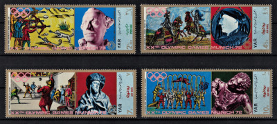 YEMEN 1971 - Arta, sculpturi, sport in Evul mediu / serie completa MNH [2 img] foto