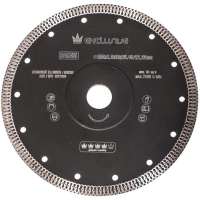 Disc diamantat turbo subtire, placi ceramice, taiere umeda si uscata, 200 mm/25.4 mm, Richmann Exclusive foto