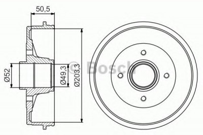 Tambur frana NISSAN MICRA III (K12) (2003 - 2010) BOSCH 0 986 477 196 foto