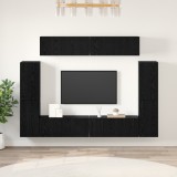 VidaXL Set comodă TV Pe perete 8 pcs Stejar negru 80 x 30 x 30.5 cm