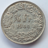 Elveția 1/2 franc 1944 argint