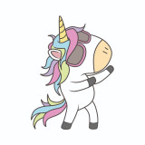 Sticker decorativ, Unicorn , Alb, 60 cm, 4957ST-4