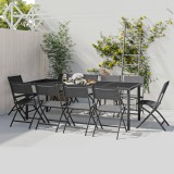 Cumpara ieftin Set mobilier de exterior, 11 piese, oțel