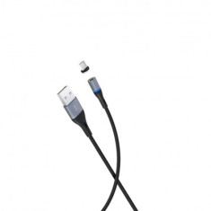 Cablu de Date si incarcare USB la MicroUSB, XO-NB125 Magnetic, 2A, 1 m, Negru, Blister