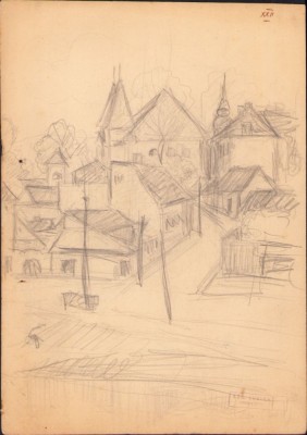 A2173 Schiță &amp;icirc;n creion de Eugen Dublea foto