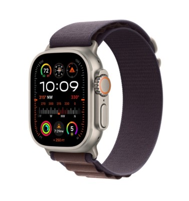 Curea smartwatch, THD, Alpine Loop, pentru Apple Watch Ultra2 49 mm, Apple Watch 46 mm seria 10, marime universala, catarama gri, Indigo foto