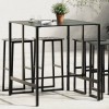 Masă de bar, negru, 100x100x110 cm, oțel vopsit electrostatic