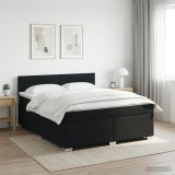 Cumpara ieftin Pat boxspring cu saltea Negru 160 x 200 cm Tesatura