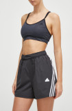 adidas pantaloni scurți femei, culoarea negru, cu imprimeu, high waist IP1568