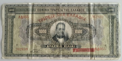 Bancnota - Grecia - 1000 Drachmai 1926 foto