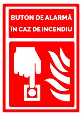 Semn pentru buton de alarma in caz de incendiu foto