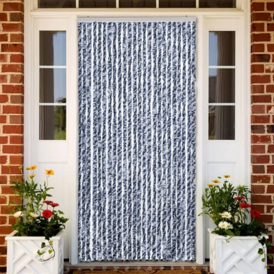 vidaXL Perdea de insecte, albastru, alb, argintiu, 100x220 cm Chenille foto