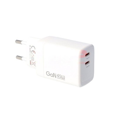Adaptor priza Yiikoo USB-C + USB-C Fast Charge 45W Y-CGE029 foto