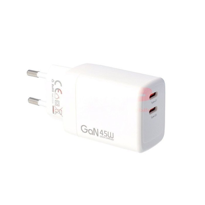 Adaptor priza Yiikoo USB-C + USB-C Fast Charge 45W Y-CGE029