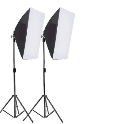 Kit de 2 softboxuri, 2 trepiezi reglabili 200 cm, fara becuri foto