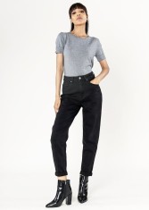 Blugi dama Mom Fit Nina Carter Negru P502-8 M10