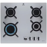 Plita incorporabila Electrolux KGU643723Z, Gaz, 4 arzatoare, Aprindere electrica, Dispozitiv siguranta, Gratare fonta, 60 cm, Inox