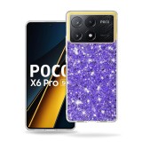 Husa cu sclipici Xiaomi Poco X6 Pro Asteroid GSM Sparkly Glitter, mov