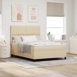 Cumpara ieftin Pat cu arcuri cu headboard Crem 140 x 200 cm tesatura