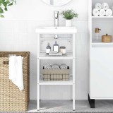 vidaXL Cadru chiuvetă de baie, alb, 40x38x83 cm, fier 338484