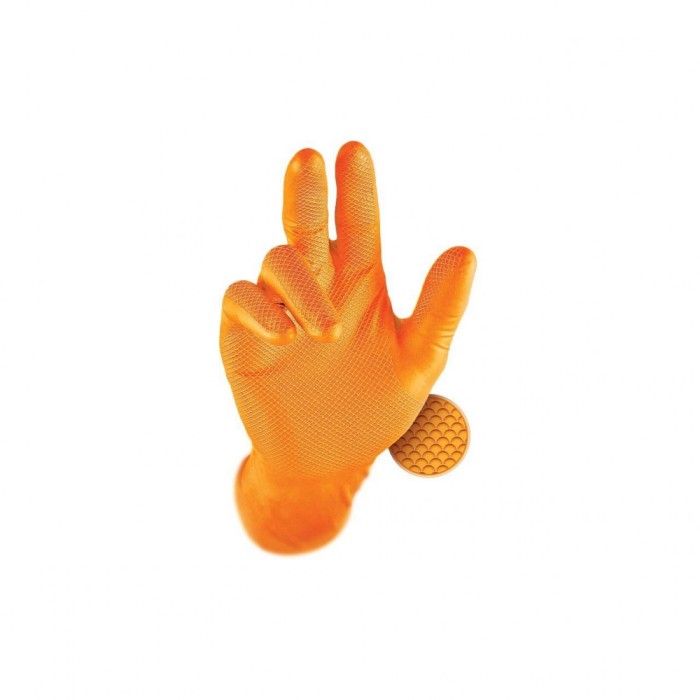 Manusi nitril &quot;grippaz 246&quot;, portocaliu, 50 buc - xl DSH 492556