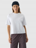 Tricou oversize cu imprimeu pentru femei - alb, 4F Sportswear
