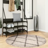 vidaXL Covor pufos &quot;PAMPLONA&quot; cu fire &icirc;nalte, bej/antracit, &Oslash; 120 cm