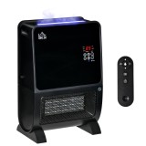Soba Electrica 2 &icirc;n 1 cu Umidificator, incalzitor cu Lumină LED in 3 Culori si Ultraviolete, Temporizator si Telecomanda HOMCOM | Aosom Romania