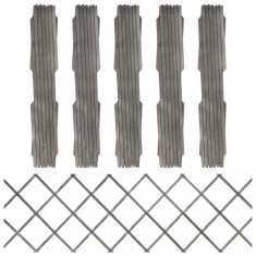 Gossi garduri din spalier, 5 buc., gri, 180x60 cm, lemn masiv de brad