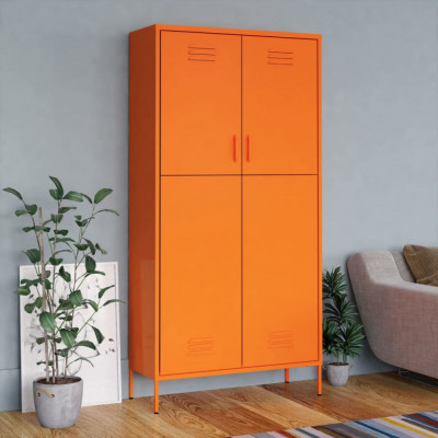 vidaXL Șifonier, portocaliu, 90x50x180 cm oțel foto