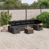 Cumpara ieftin Gossi set mobilier de gradina cu perne, 8 piese, negru, poliratan