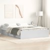 Cadru Pat Dublu Gossi, Alb, 135x190 cm, Lemn Masiv, Design Modern, Spatiu Depozitare
