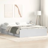 vidaXL Cadru de pat dublu, alb, 135x190 cm