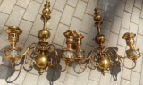 Elegant set de aplice de dimensiuni impresionante in stil francez din bronz