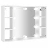 Dulap cu oglindă și LED, alb, 76x15x55 cm