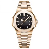 Cumpara ieftin Ceas barbatesc Poedagar Fashion Quartz Casual Otel Auriu Negru