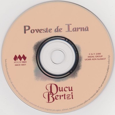 CD Ducu Bertzi &amp;lrm;&amp;ndash; Poveste De Iarnă, original, fără coperți foto