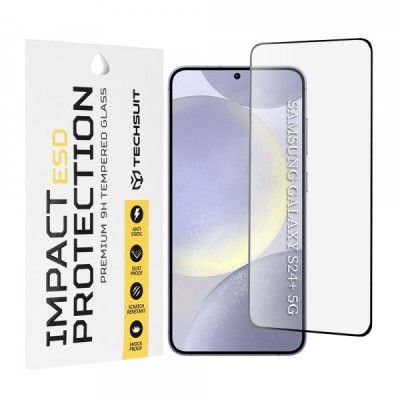 Folie de protectie Ecran Techsuit pentru Samsung Galaxy S24+ S926, Sticla Securizata, Full Glue, Neagra foto