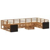 vidaXL Set de canapele de exterior 11 pcs natural Lemn Solid de Acacia 3384930