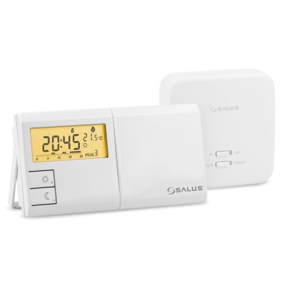 Termostat de ambient pentru centrala, wireless, Salus 091FLRFv2, programabil, protectie la inghet, afisaj digital, IP30, alb foto