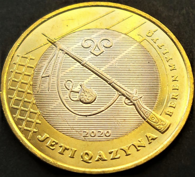 Moneda exotica bimetal 100 TENGE - KAZAHSTAN, anul 2020 *cod 1565 = Beren Myltyq foto