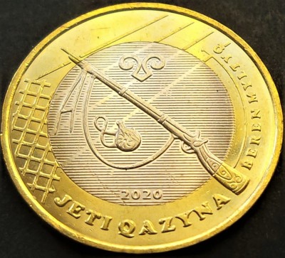 Moneda exotica bimetal 100 TENGE - KAZAHSTAN, anul 2020 *cod 1565 = Beren Myltyq foto