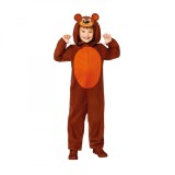 Cumpara ieftin Costum Urs Onesie Copii KidMania, 134 cm (8-10 ani), Petrecere, Carnaval, Salopeta cu Gluga, Poliester