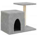 Cumpara ieftin Ansamblu pisici, stalpi din funie sisal, gri deschis, 50,5 cm