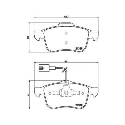 Placute frana Alfa Romeo 159 (939) 06.05-12.12, 159 Sportwagon (939) 06.05-12.12, Brera (939) 01.06-05.11, Spider (939) 03.06-03.11, Fata, BREMBO foto