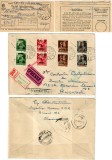 ROMANIA Ardealul de Nord 1945 plic rarisim Oradea I cu 4 perechi tip I &amp; II