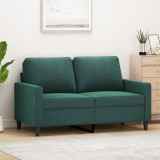 Canapea cu 2 locuri, verde &icirc;nchis, 120 cm, catifea GartenMobel Dekor, vidaXL