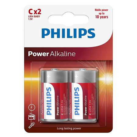 BATERIE POWER ALKALINE LR14 C BLISTER 2 BUC PHILIPS